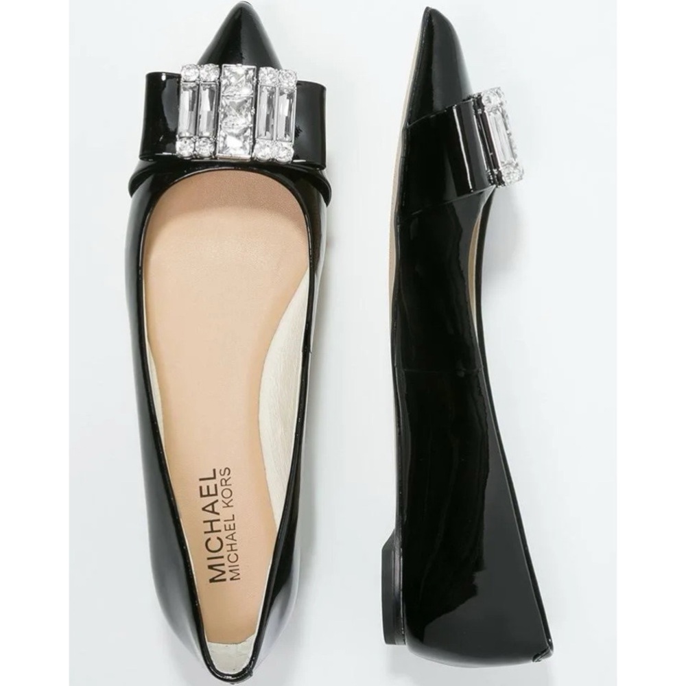 Michael Kors Michael Michelle Flat Rhinestone Ballet Flats Black 9